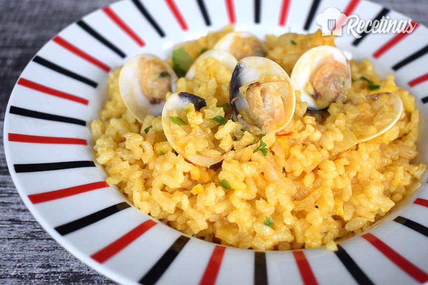 Arroz com receita de amêijoas