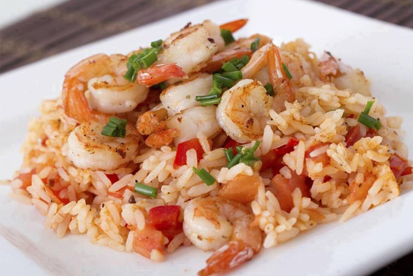 receita de arroz de camarão