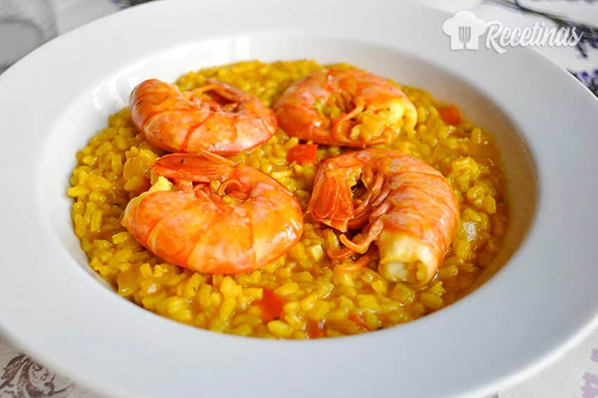 Arroz cremoso com receita de camarão