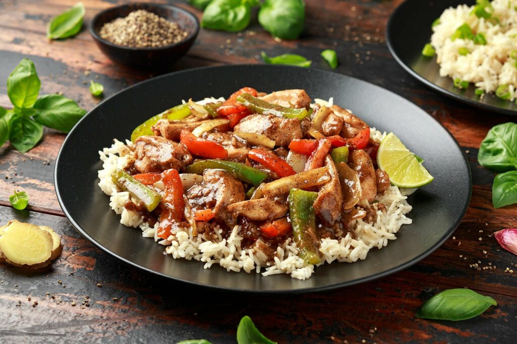 Receita de arroz com frango e legumes