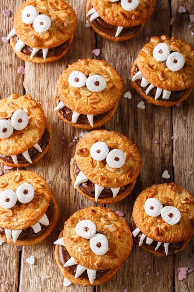 Vista dos biscoitos de Halloween